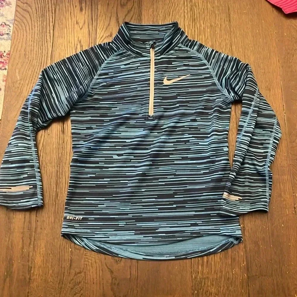 Nike Running blue and black striped shirt size XS
